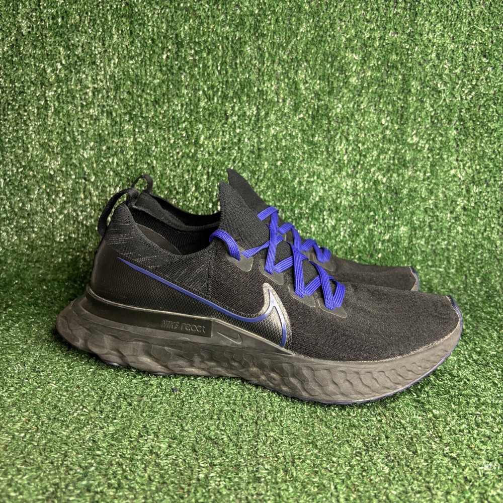 Nike React Infinity Run Flyknit Athletic Running Sneaker Black Purple Mens Sz 10